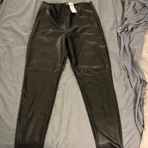 Abercrombie & Fitch Vegan Leather Pants - Black